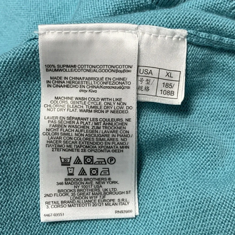Brooks Brothers 346 Men's XL 100% Supima Cotton Pullover Sweater Vest